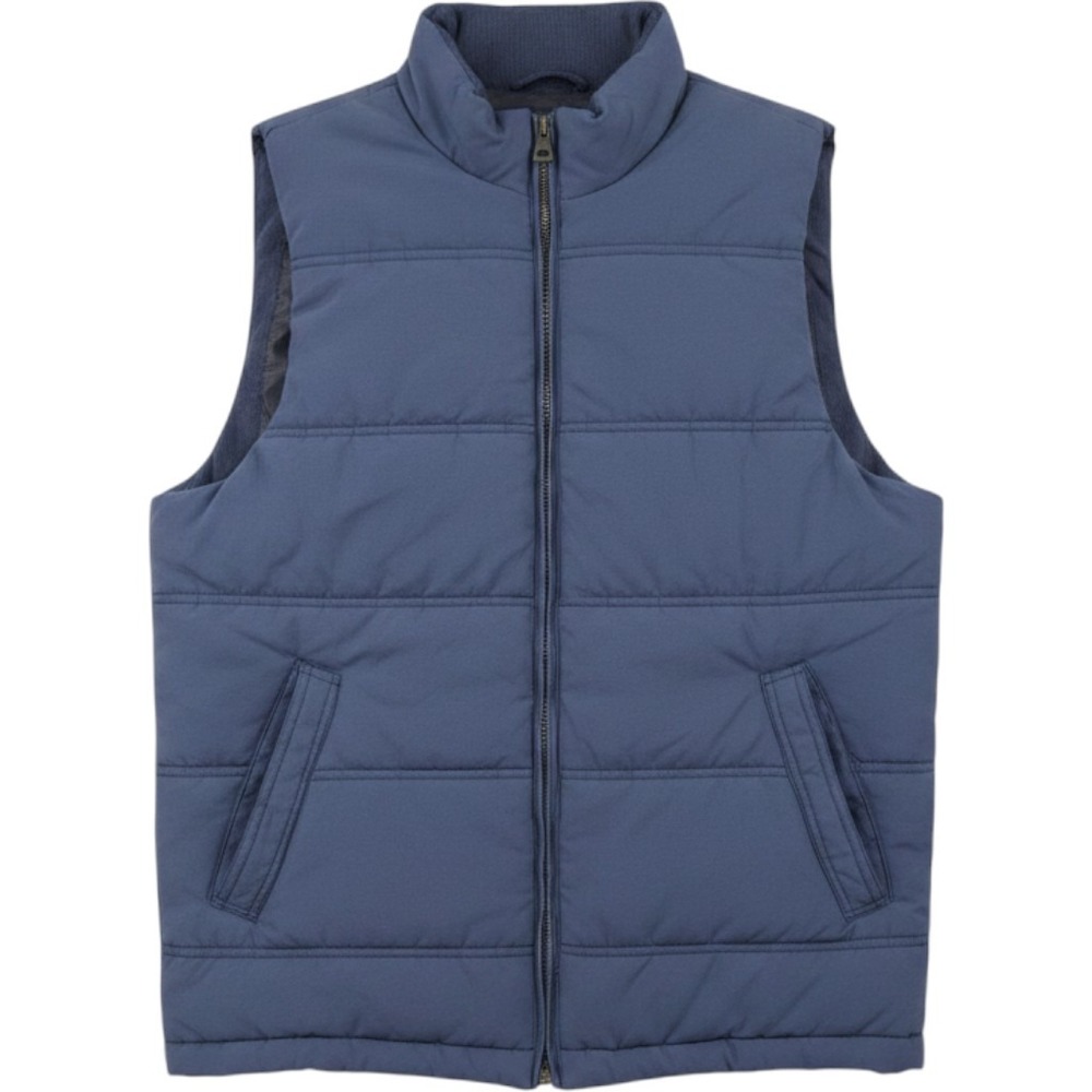 Original Weatherproof Vintage Quilted Puffer Full‎ Zip Blue Vest Mens Medium